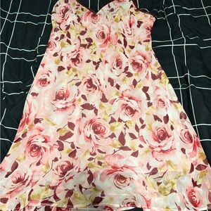 Jones New York Pink and Brown Floral Dress